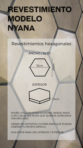 Mosaico De Cemento Hexagonal - Revestimiento Pared Piso M2