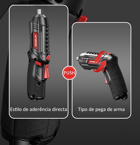 Parafusadeira Sem Fio 4.2v 220V C/ Carregador E Acessórios Cor Preto Frequência 60hz
