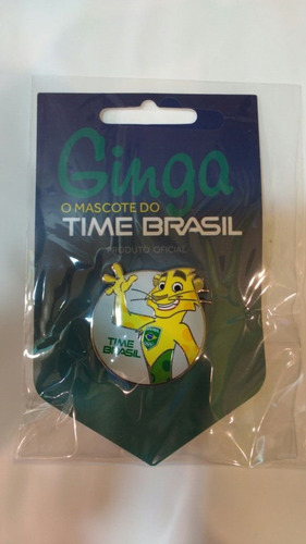 Pin Redondo Mascote Ginga Time Brasil - Olimpiadas Rio 2016