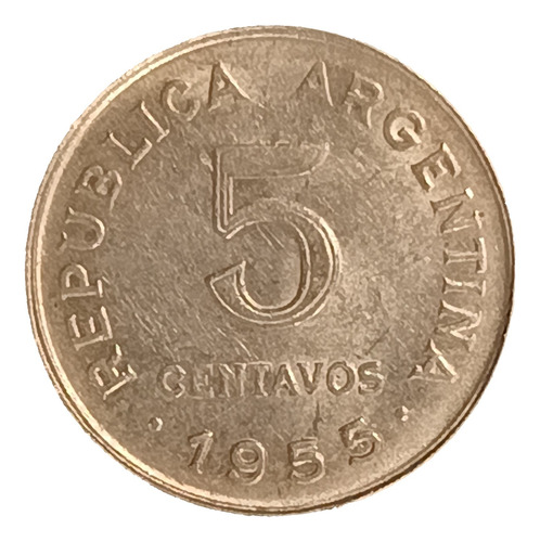 Argentina 5 Centavos 1955 Sin Circular Cj 250