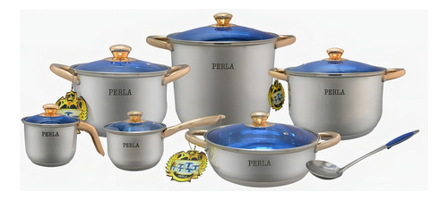Bateria De Cocina 13 Piezas Perla Premier Plus Co-ppp13 Color Plata