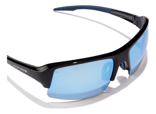 Lentes De Sol Hawkers Bat Para Hombre Y Mujer Color de la lente Azul Color de la varilla Negro Diseño Negro/Azul espejado