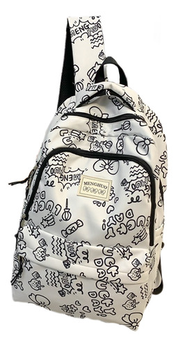 Mochila Escolar De Nailon Graffiti Con Compartimento Para Po