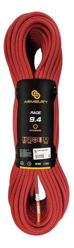 Corda Para Escalada 9.4mm X 70m Rage Vermelha - Armbury