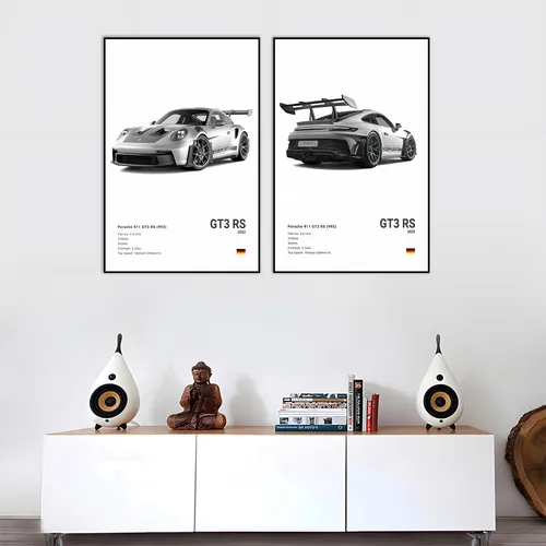 Vejia Póster De Coche En Lienzo Para Pared 911 Gt Turbo Cart