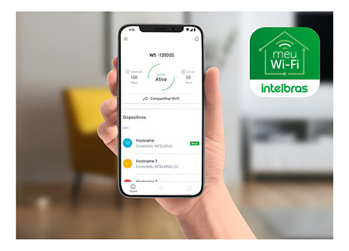 Roteador Wi-fi Giga W5-1200g Rg-1200 Intelbras Inmesh 867mb