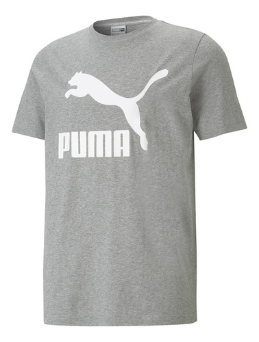 Polera Puma Classics Logo Tee Gris Hombre