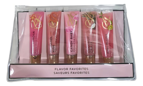 Exclusivo Set Labiales Aromatizado De Victoria's Secret. Color Hibiscus Punch
