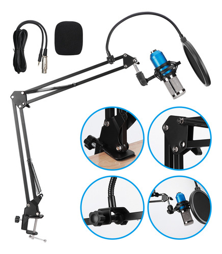 Micrófono Capacitivo Bm800 Negro Capacitivo Para Grabación