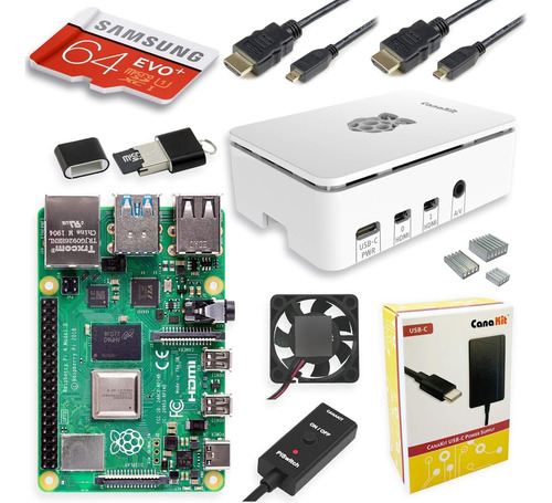 Canakit Raspberry Pi 4 8gb Starter Max Kit - Edición 64gb .