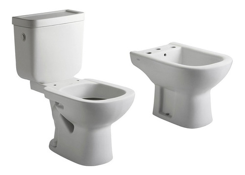 Combo Inodoro + Deposito Dual + Bidet Ferrum Bari Ahora 12