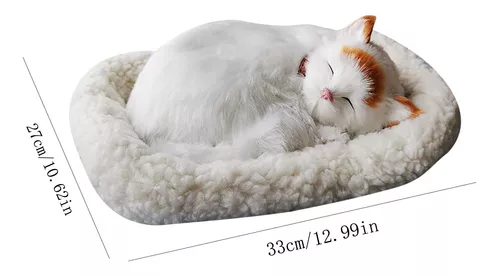 Um, Realista Sleeping Plush Respirando Gato Peludo Gato Com