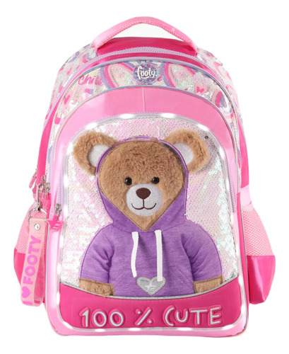 Mochilas Footy Con Luz Luces Led Oso Teddy Nena Moda Espalda