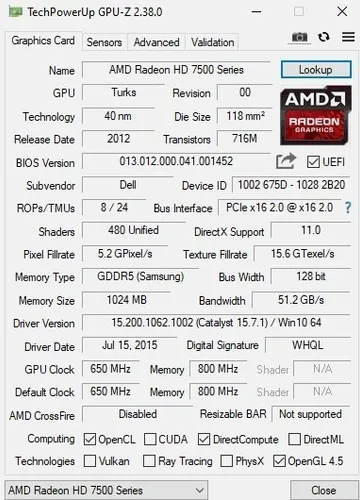 Amd radeon hd 7500 series características sales