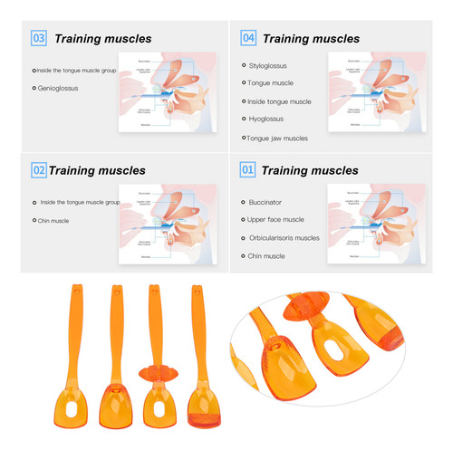 Entrenador Muscular Para Labios Y Lengua, 4 Unidades