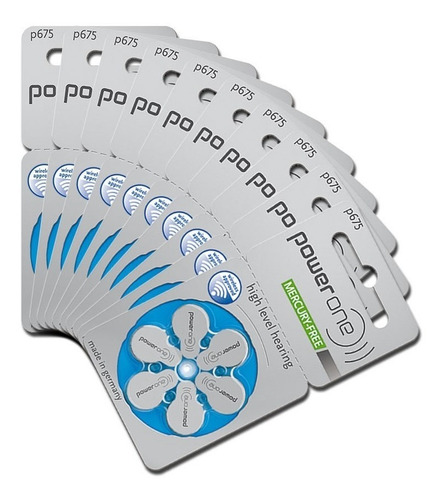 Imagem 1 de 2 de 60 Pilhas Baterias P675 Pr44 Aparelho Auditivo - Power One