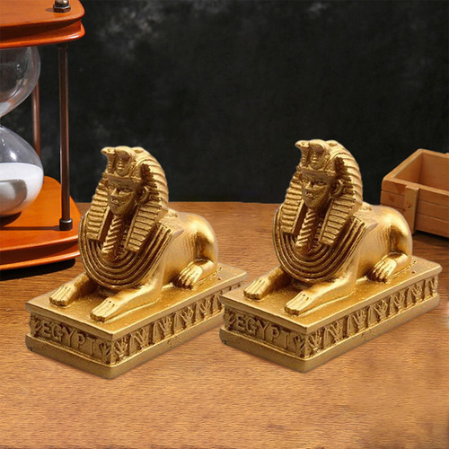 2x Estatuas De Esfinge Figuritas Egipcias Escultura Faraón