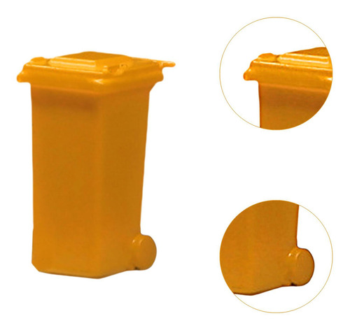 Miniaturas A Escala 1/64, Mini Bote De Basura, Mesa Amarillo