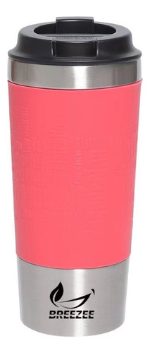 Termo Portatil Acero Inoxidable 450ml Café Té Tapa Hermética Color Coral