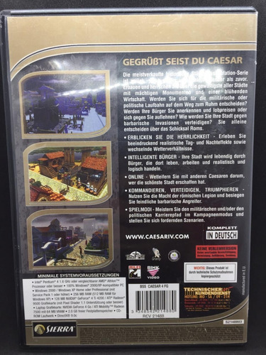 Caesar 4 - Pc - Sierra - Cib Com Manual - Versão Alemã
