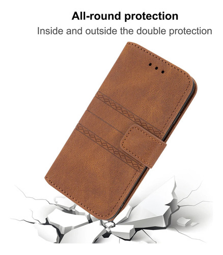 Funda De Cuero Tipo Billetera Con Tarjetero Tipo Bandolera