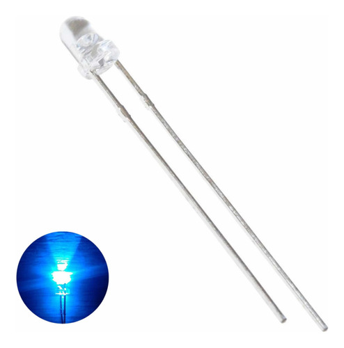 50x Led Azul Kingbright 3mm Alto Brillo Alta Luminosidad