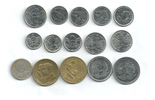 100 Réis 1901 + 1000 Réis 1922 E 1924 + 12 Moedas Antigas