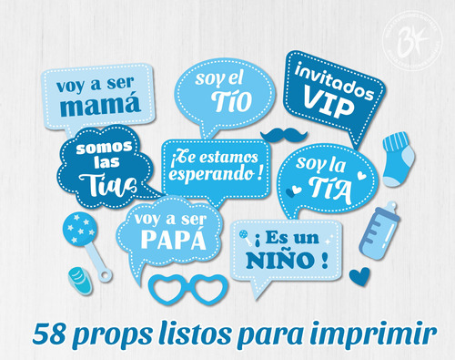 Props  Imprimibles Baby Shower, Photo Booth Carteles