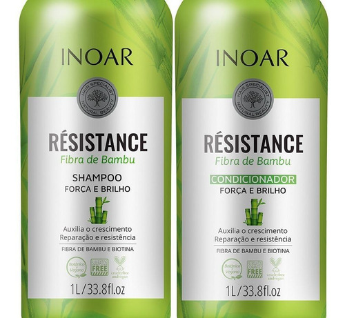 Kit Inoar Résistance Bambu - Shampoo + Condicionador 1000ml
