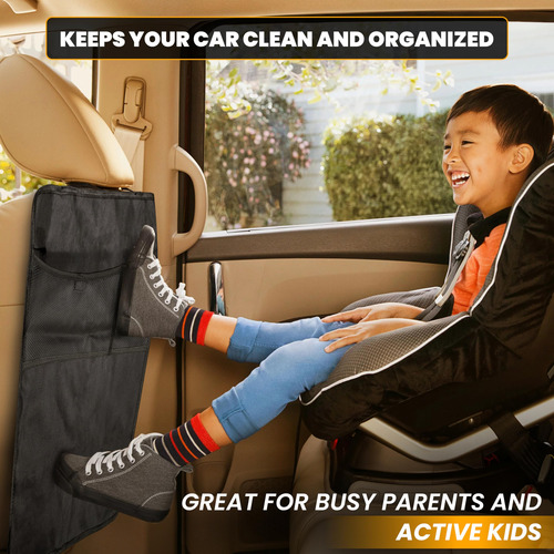 Econour Kick Mats 2 Unidades Protector De Asiento Trasero Nombre Del Diseño Negro