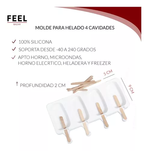 Molde De Silicona Para Helado Palito Freezer Grande Paleta