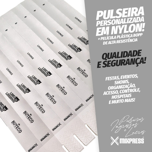 Pulseira Identificação Nylon Impressão Premium . 150 Unids