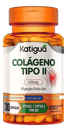 Colágeno Tipo 2 Katigua 30 Cápsulas 40mg. Sabor Sem Sabor