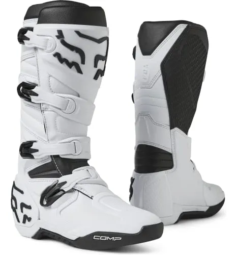 Botas De Motocross Fox Racing Comp, Blanco, Talla 10