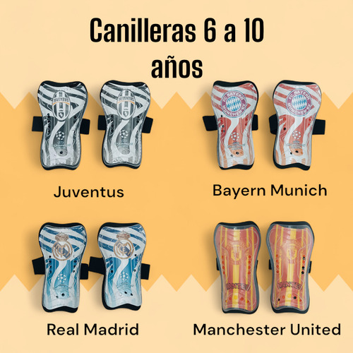 Canilleras Fútbol Equipos Niños Protector Espinillera Ajuste Única (6 A 10 Años) Juventus