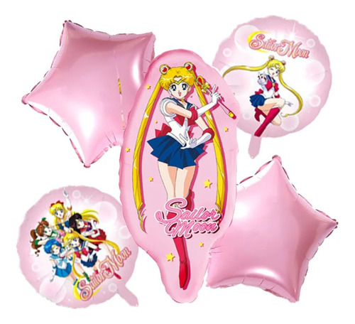 Set De 5 Globos Sailor Moon