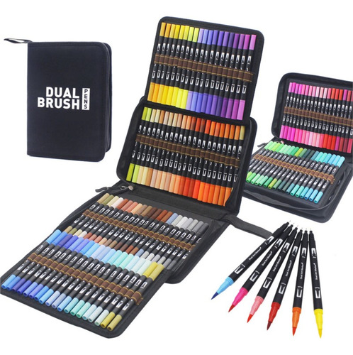 Juego De Rotuladores W-132 Colores Con Doble Punta Para Arte