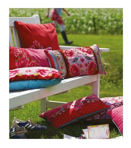 Pip Studio Home 12 X 20 Funda De Almohada Roja Multi Flor