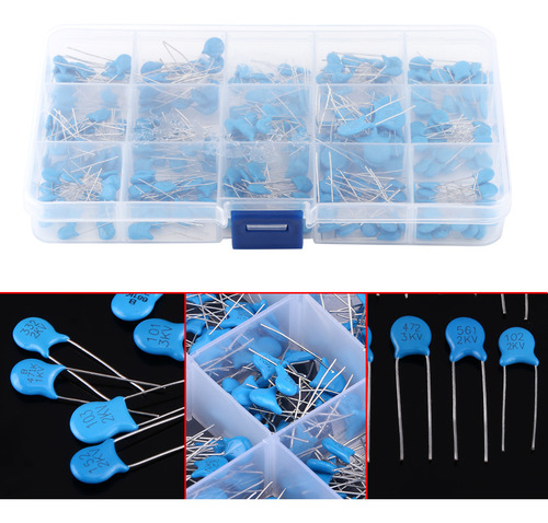 Kit De Condensadores Cerámicos, 300 Piezas, 15 Valores, Alto