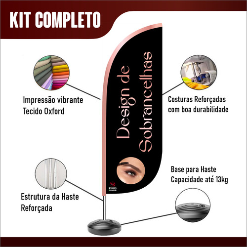 Wind Banner Design De Sobrancelhas Dupla Face 2 M Completo