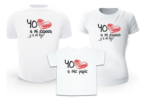 Kit Familiar Ropa Familia Playeras Amor Papá Mamá Hija Hijo