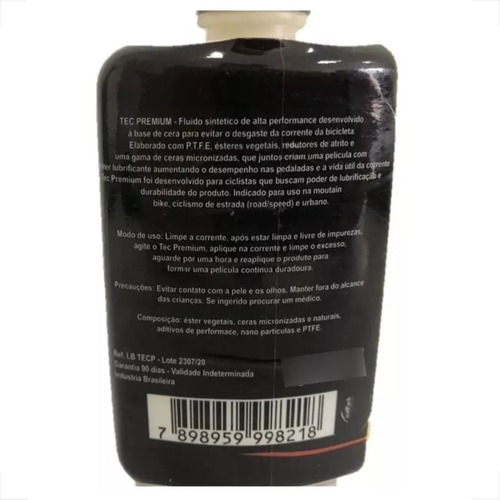 4x Óleo Lubrificante Corrente Tectire Cera 90ml C/ Ptfe Mtb