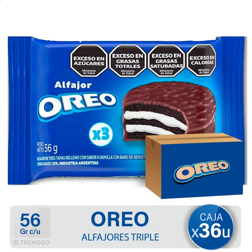 Caja Alfajor Oreo Triple Chocolate Dulce Pack - Mejor Precio