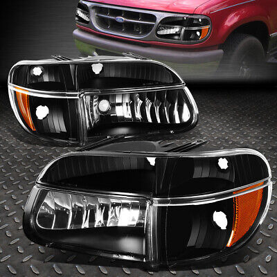 For 95-01 Ford Explorer Black Housing Amber Corner Headl Ddq