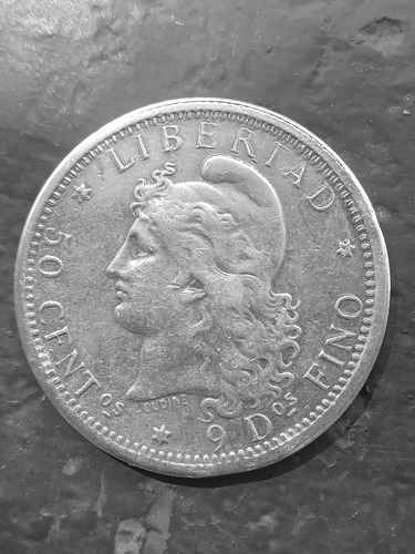 Moneda Argentina 50 Centavos De 1883 Plata