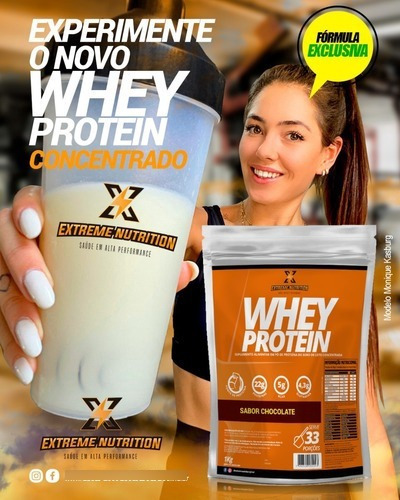 Imagem 2 de 5 de Whey Protein Suplemento Alimentar Extreme Nutrition 1kg Nfe