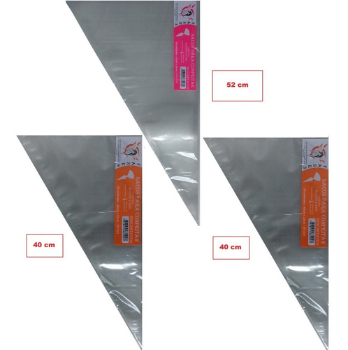 Saco De Confeitar Kit 02 Gran. + 02 Méd. Com 100und P/ Model