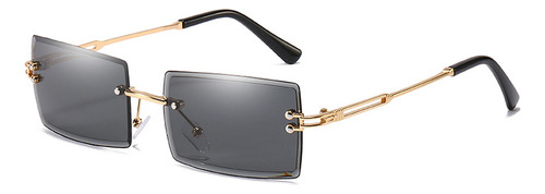 Lentes De Sol Vintage Sin Marco Rimless Rectangular Colores Negros