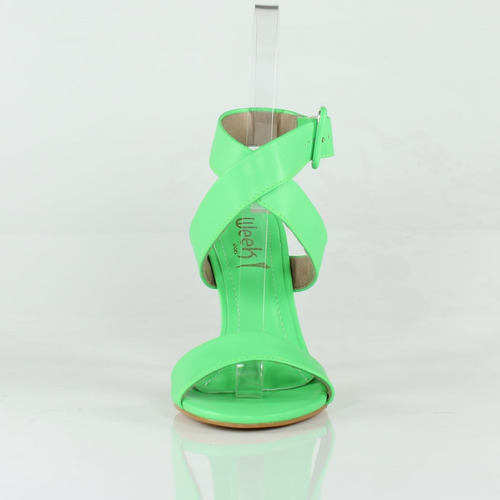 Sandália Salto Alto Week Shoes Maxxi Fivela Verde Formamenor