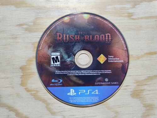 Until Dawn Rush Of Blood Ps4 (Usado)